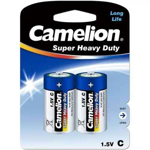 飞狮(camelion) 超能碳性2号电池 r14p-bp2b 2节卡装