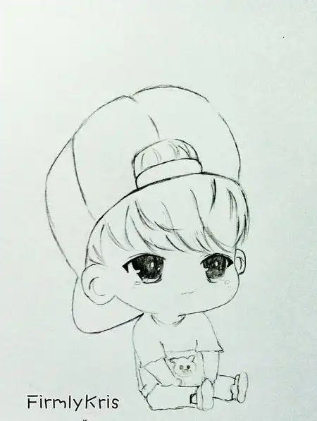 杨颖萌图简笔画图片大全,内容有吴亦凡简笔画非彩色的,萌图,鹿晗q版萌