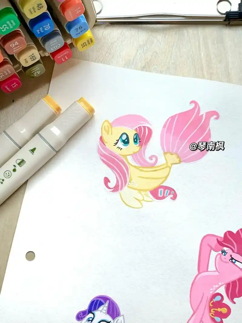 你们要的人鱼系列来啦#手绘 #丙烯#小马宝莉 #柔柔#图文伙 - 抖音