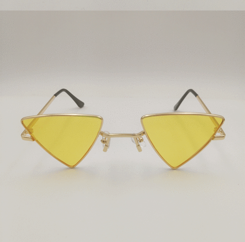 2020新爆款倒三角形外贸太阳镜朋克风眼镜跨境个性复古金属女墨镜