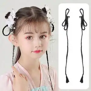 古装假发小辫子儿童古风造型发髻女童古代发型牛角垫发包盘发辫子