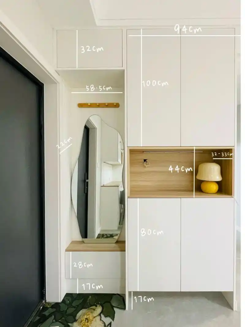 窄入户鞋柜|鞋柜尺寸来啦78 78入户左手边实体墙大概只有22cm 不