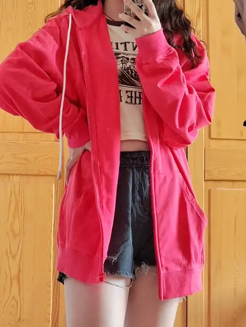 desu  #卫衣  #外套  #平价卫衣  很多人想看西瓜红,这个颜色还是