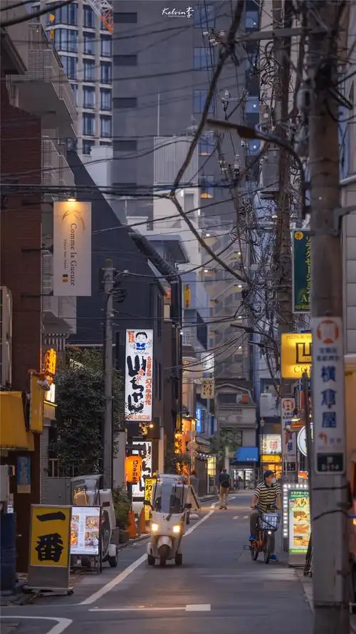 夜幕街道建筑风景手机壁纸