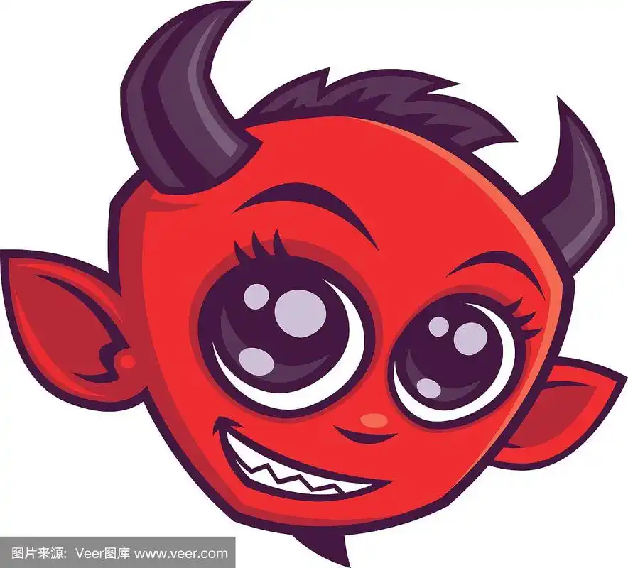 可爱的卡通魔鬼