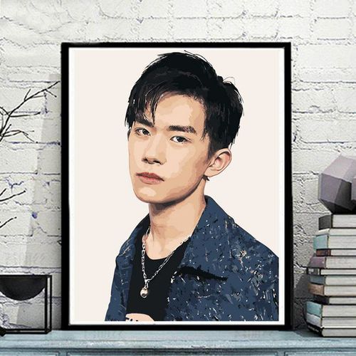 迈典(maidian)易烊千玺数字油画tfboy diy手绘送闺蜜礼物涂色填充卧室