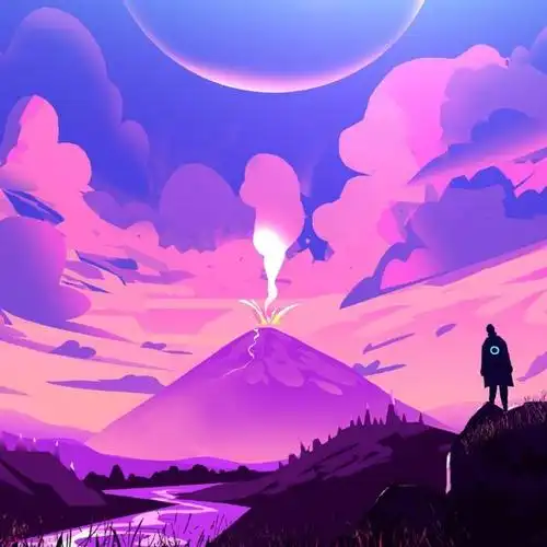 插画#一组蓝紫色系的风景速涂插画~作者:muhammad nafay / le_nafay