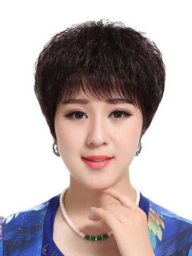 高档玉米烫假发女短发短卷发 中老年妈妈假发套短头发发型女自然