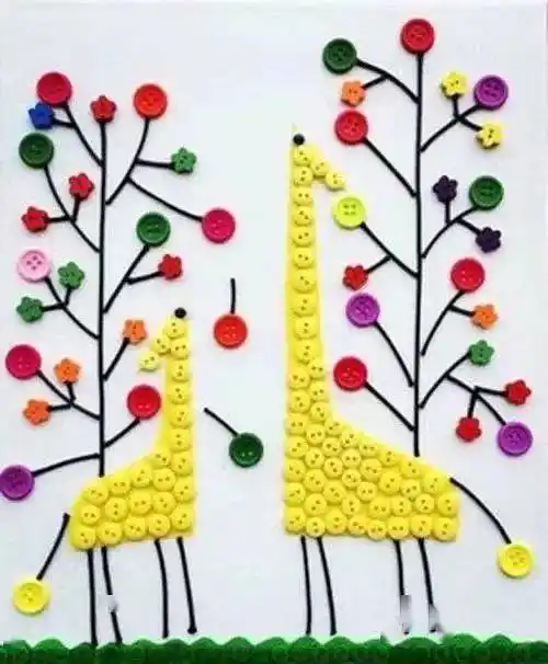 纽扣手工超惊喜用纽扣做出来的手工制作美翻天