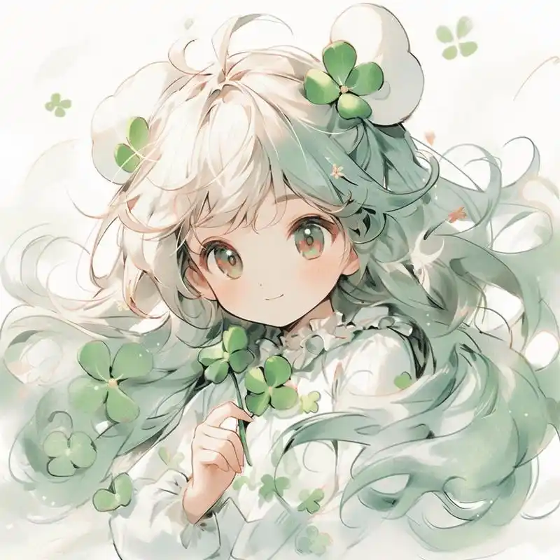 幸运少女92四叶草小清新头像