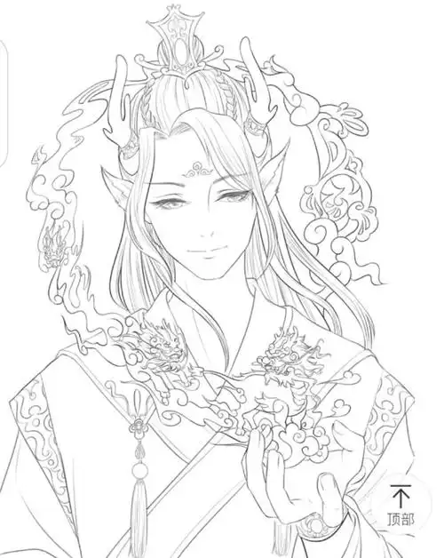 古风山海经梦神引思美人百妖行线稿无原图