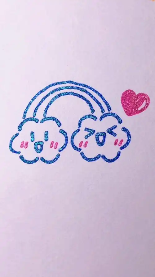 画画原来如此简单#敲可爱的彩虹小云朵简笔画,像极了爱情