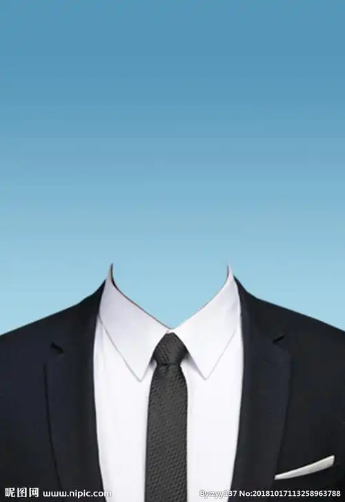 西装证件照黑色男寸照图片