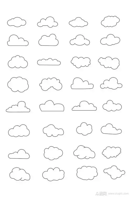 云朵卡通手绘简笔画图形