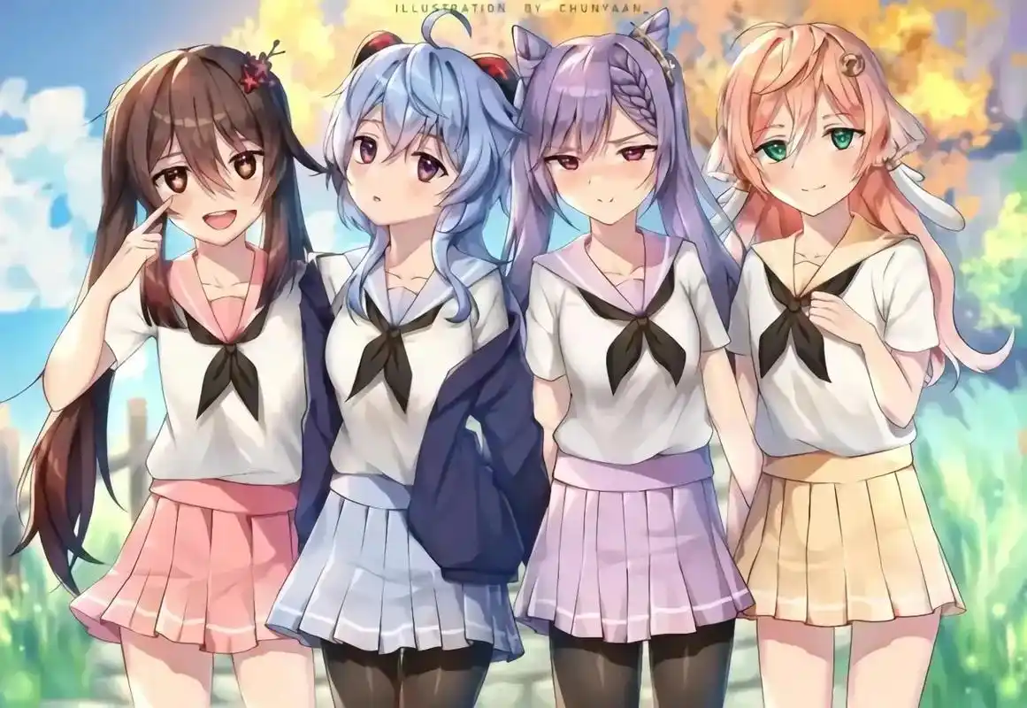 #创作灵感 四人组来啦～你们最近在看什么动漫么?#动漫 #原 - 抖音