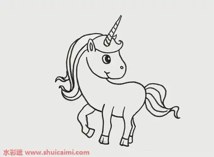 彩虹独角兽超简单简笔画