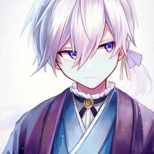 出单白发紫眸少年