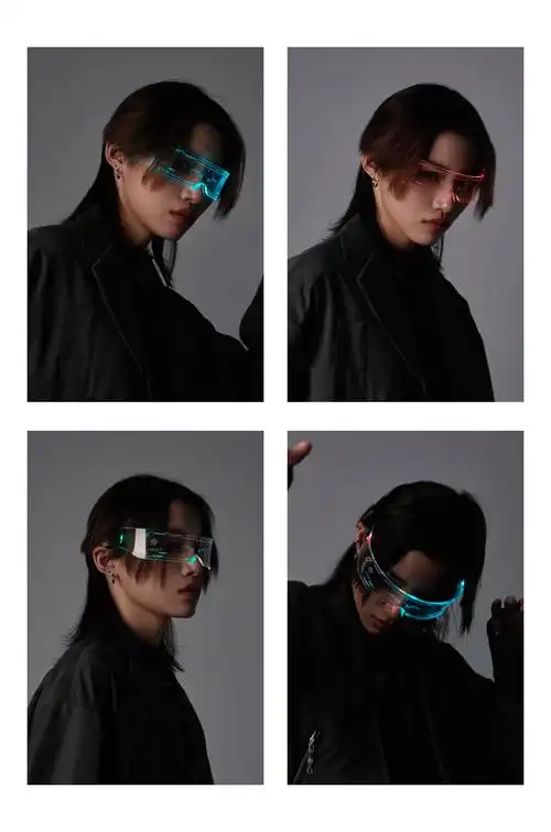 妲菲妮赛博朋克未来科技感发光护目眼镜科幻眼镜蹦迪摇摆拍照潮牌七彩