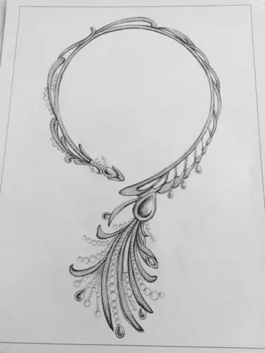精美绝伦的珠宝首饰设计不一般的素描彩铅手绘