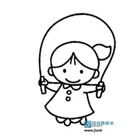 动漫人物简笔画小女孩在运动小女孩简笔画小朋友踢毽子怎么画小朋友踢