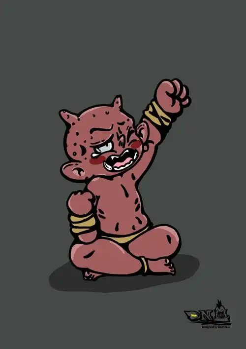 原创插画——地狱小红鬼