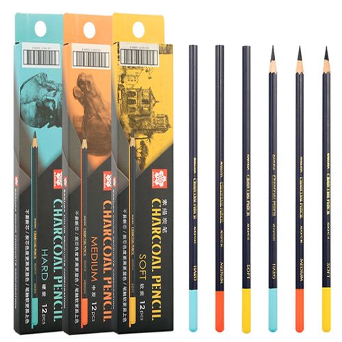 sakura/樱花炭笔素描绘画艺考联考软中硬素描写生速写绘图不断芯