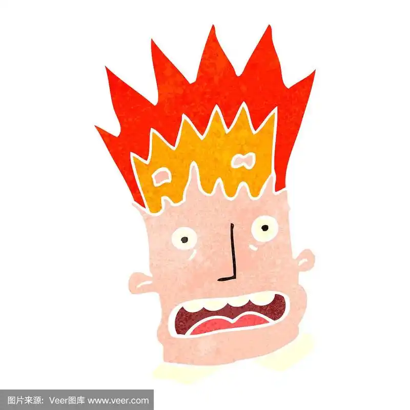 头部爆炸的复古卡通人物