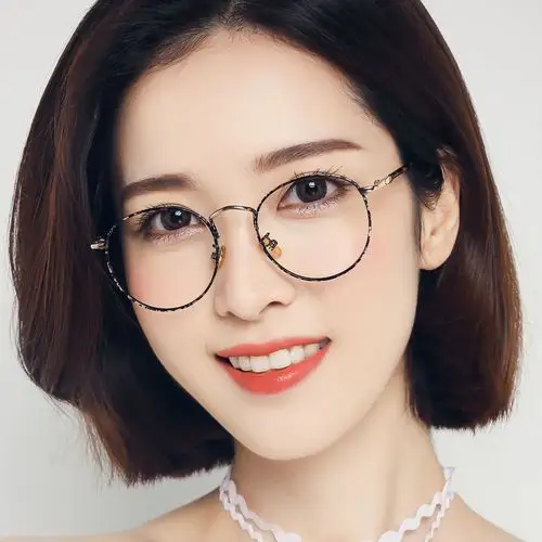复古眼镜框女圆形韩版超轻 成品近视眼镜女文艺圆框优雅防蓝光潮