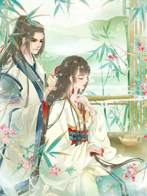 [饼子会飞/绘] 古风情侣手绘 才子佳人 古装俊男美女 插画漫画