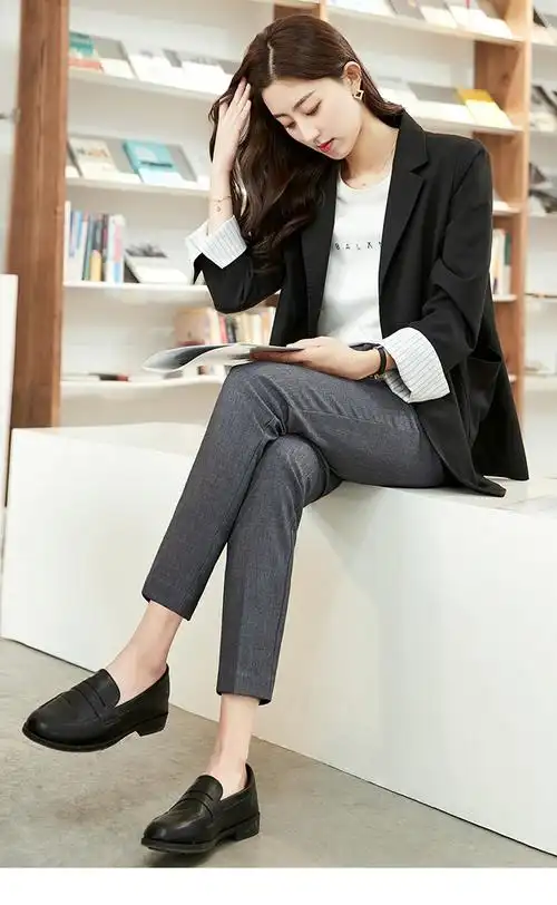 【利落显瘦】主推爆款 miracle moment 西装裤女春秋九分韩版宽松直筒