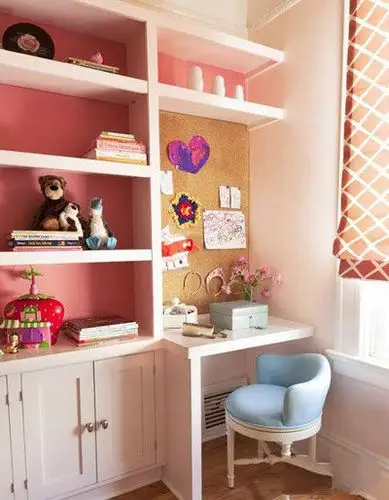 女生甜美个性书房装修设计 女生书房效果图片