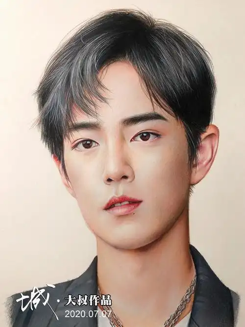 彩铅肖像《肖战》|纯艺术|绘画|大叔左右 - 原创作品 - 站酷 (zcool)