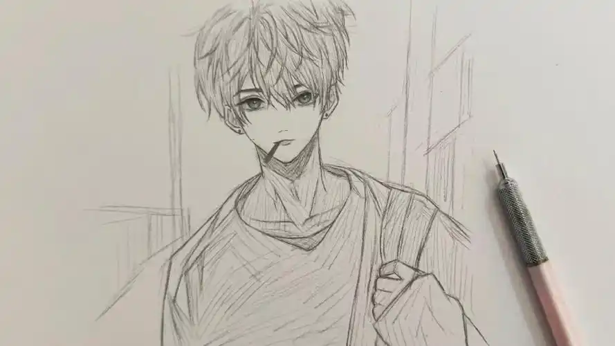 动漫男生这样画,太简单了吧不是一看就会吗!快来和我一起画