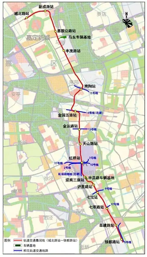 上海地铁嘉闵线线路图