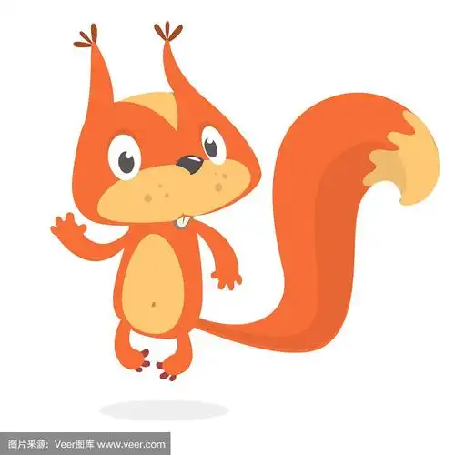 白色背景上的卡通松鼠.矢量图