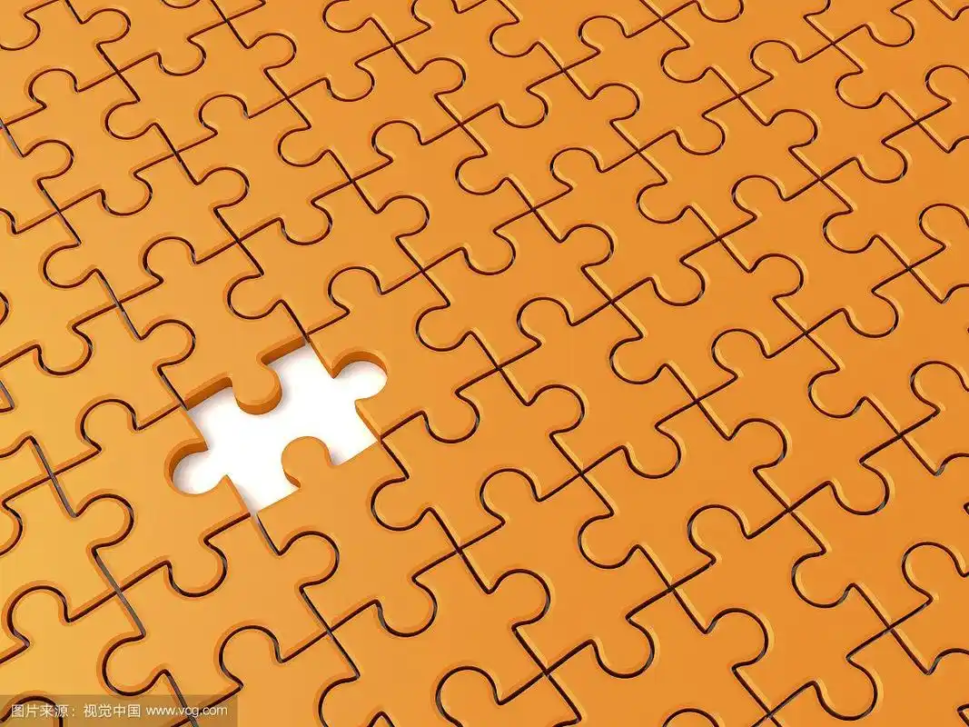橙色拼图背景 - 3d渲染图