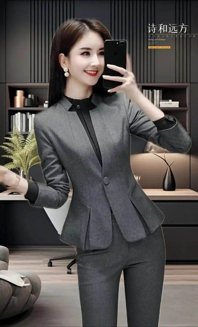 高端时尚职业装西装套装女气质总裁正装.