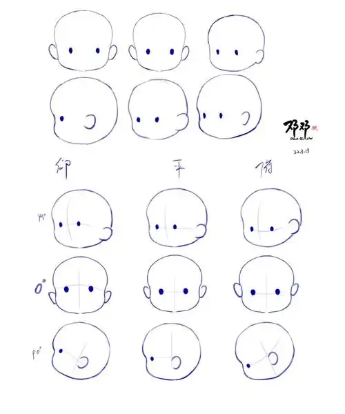 q版头部角度练习