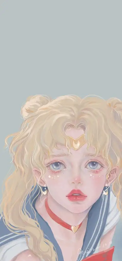 美少女战士 cr:@见水印 渐变纯色/手绘壁纸/聊天背景/小清新ins