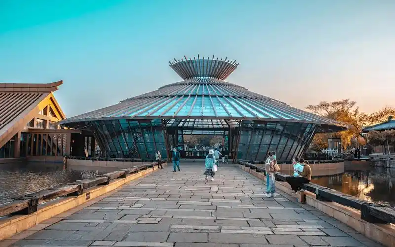 上海松江广富林夜景掠影视频