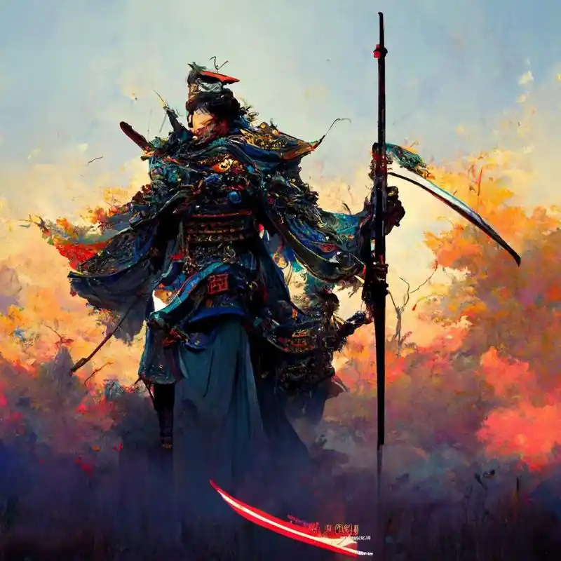 将军百战身名裂 向河梁 回头万里 故人长绝 用ai作画画的古代将军原画