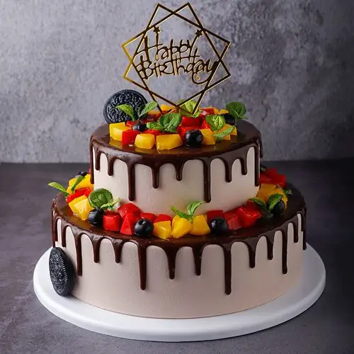 蛋糕双层欧式水果模型2020新款网红生日塑胶仿真水果