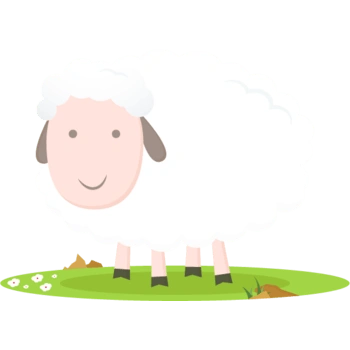白色卡通绵羊矢量素材