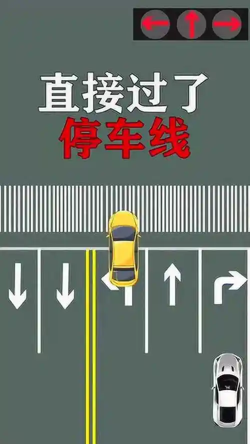 一定要记住交通压线不能退不然是要扣分交罚款的