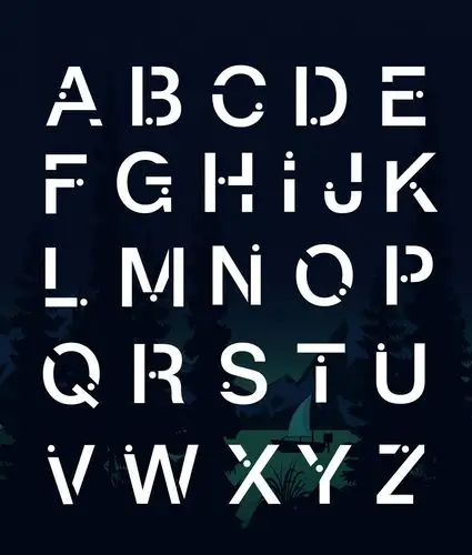 26款白色大写字母艺术字矢量素材_矢量字体_懒人图库