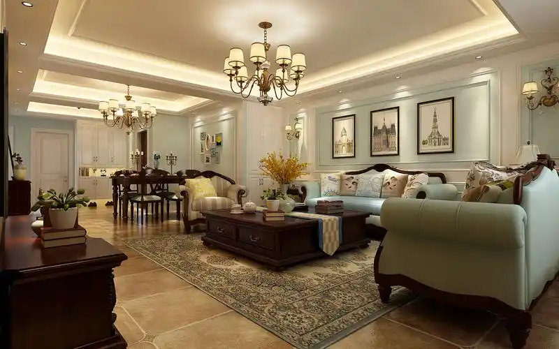 祥泰和院140平三室两厅美式风格装修 - 美式风格三室二厅二卫装修效果