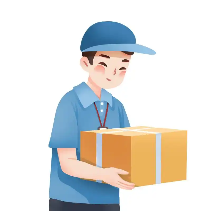 卡通五一劳动节快递员送包裹元素gif动态图五一劳动节元素