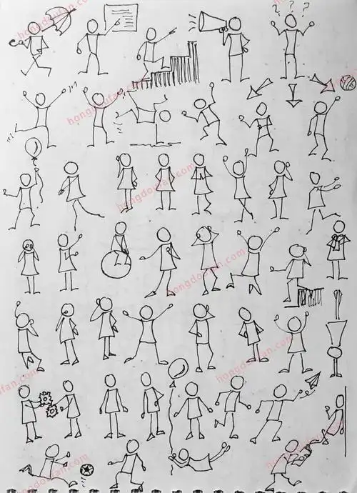 简笔画铅笔人动作姿势要如何画