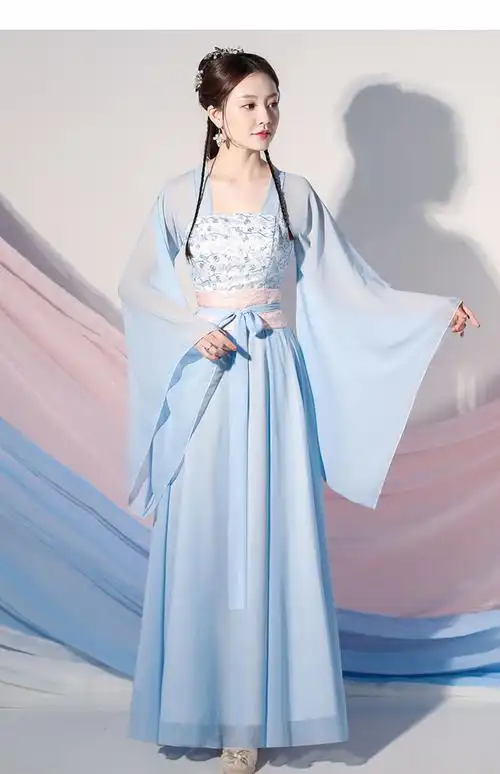 古典舞服装演出服女汉服元旦年会古装襦裙秋冬仙气飘逸古风广袖齐腰