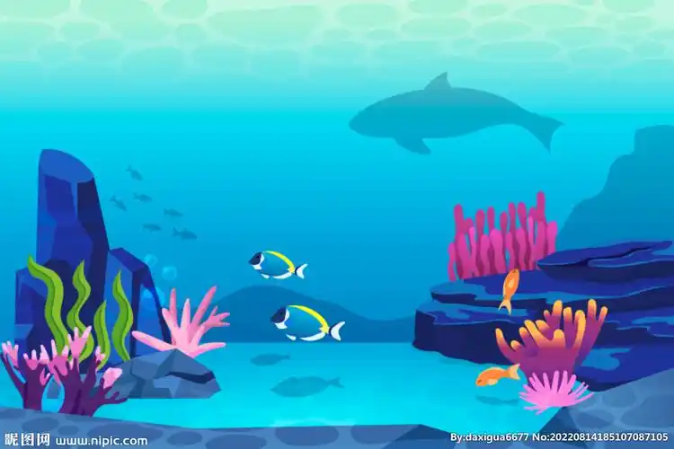 手绘卡通海底世界